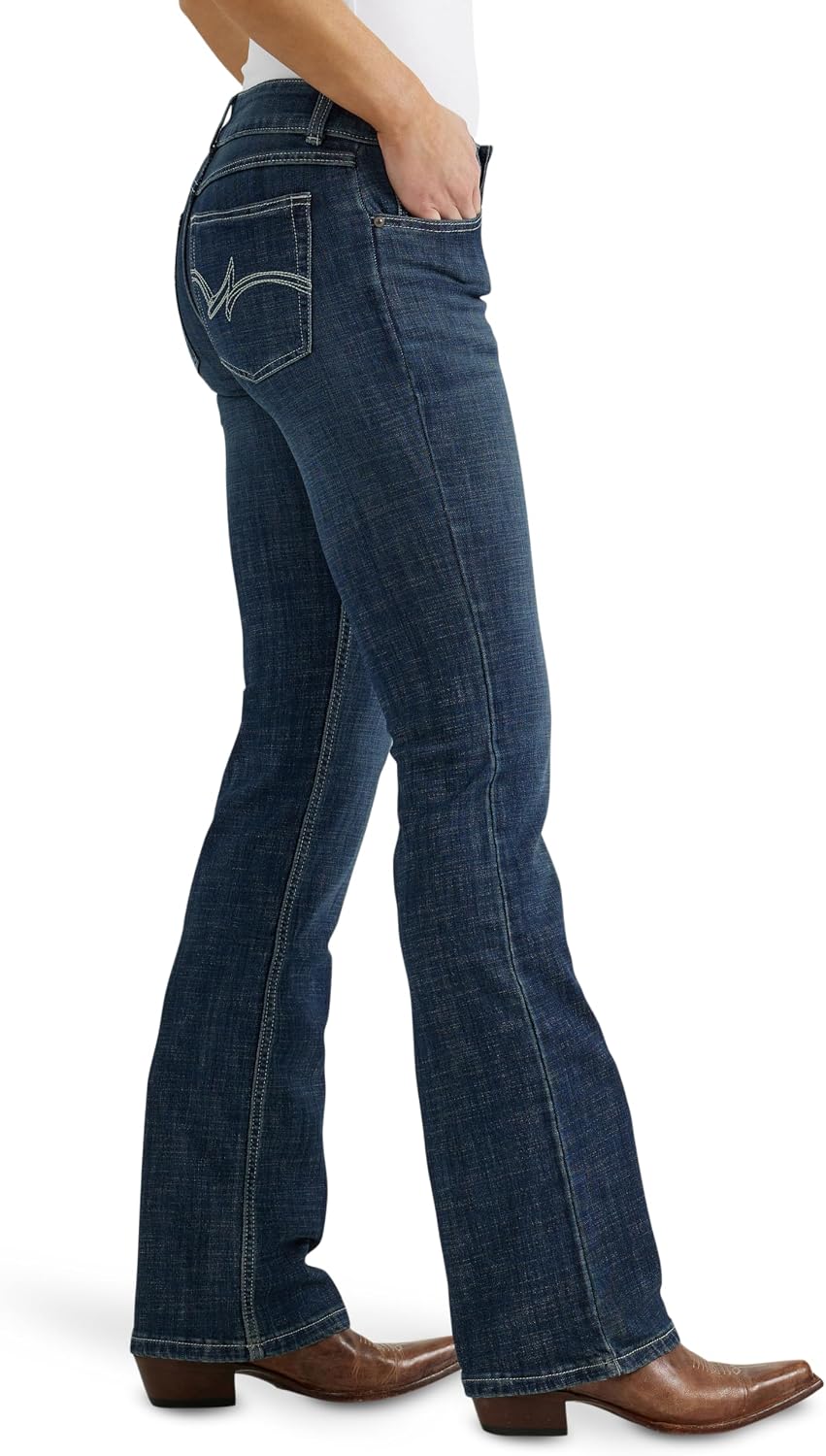 Wrangler Women's Western Mid Rise Stretch Boot Cut Jean