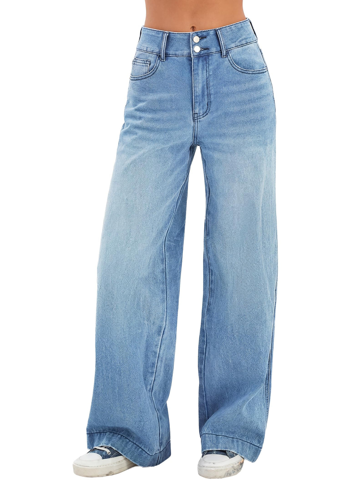 EMMIOL Women 2026 Wide Leg Jeans High Waist Stretchy Baggy Denim Pants