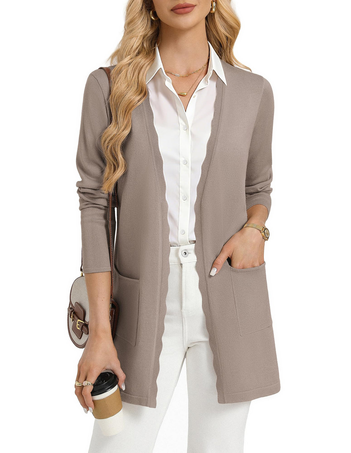GRACE KARIN Long Cardigan Sweaters for Women Business Casual Fall Outfits