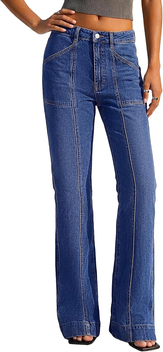 BTFBM Straight Leg Jeans for Women Stretchy Curve Appeal Pants