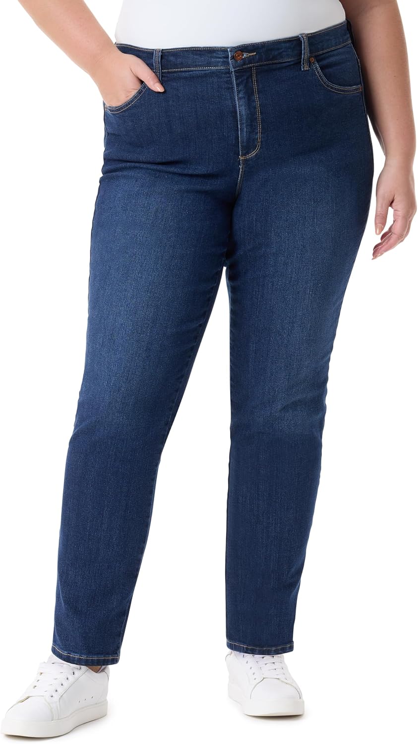 Gloria Vanderbilt Womens Amanda Classic High Rise Tapered Jean Plus Size