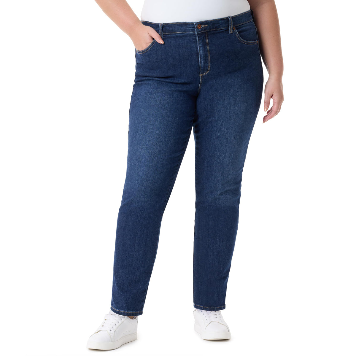 Gloria Vanderbilt Womens Amanda Classic High Rise Tapered Jean Plus Size