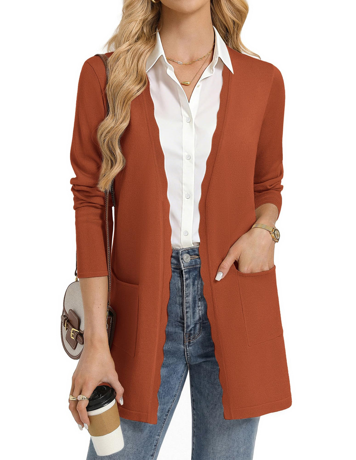 GRACE KARIN Long Cardigan Sweaters for Women Business Casual Fall Outfits