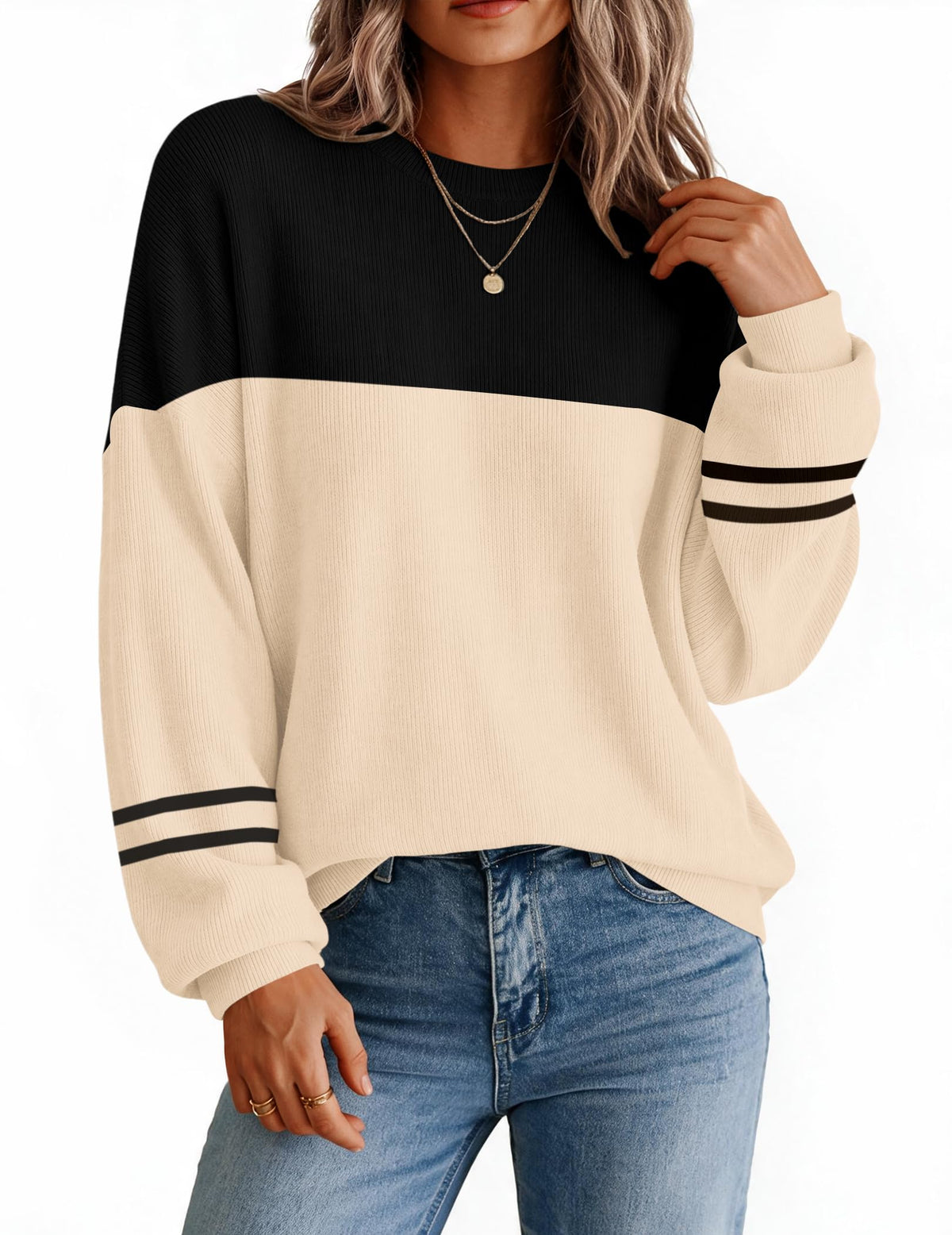 Zeagoo Oversized Sweater for Women 2026 Crewneck Long Sleeve Fall Clothes