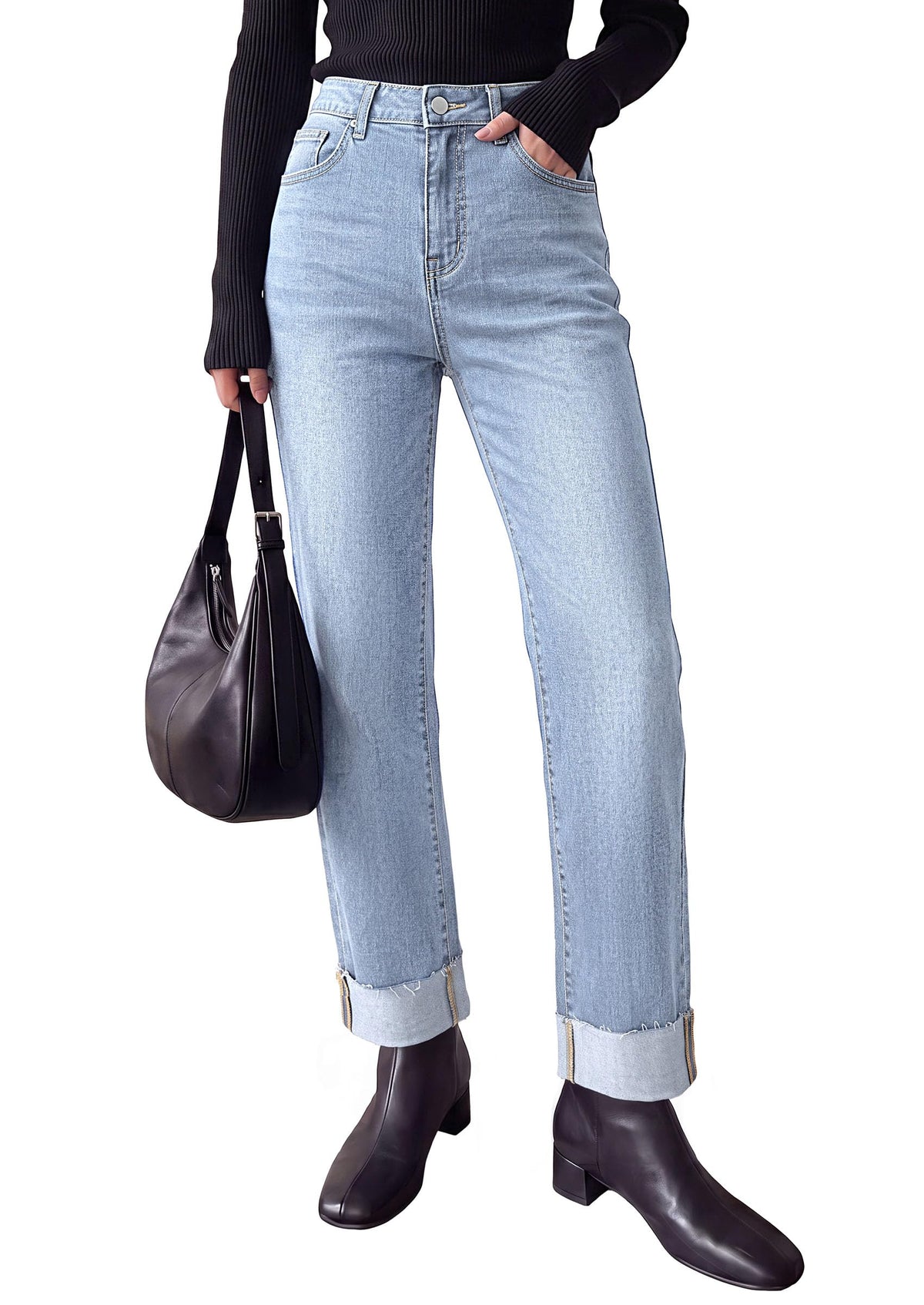 PRETTYGARDEN Women's Baggy Denim Jeans Wide Leg Pants