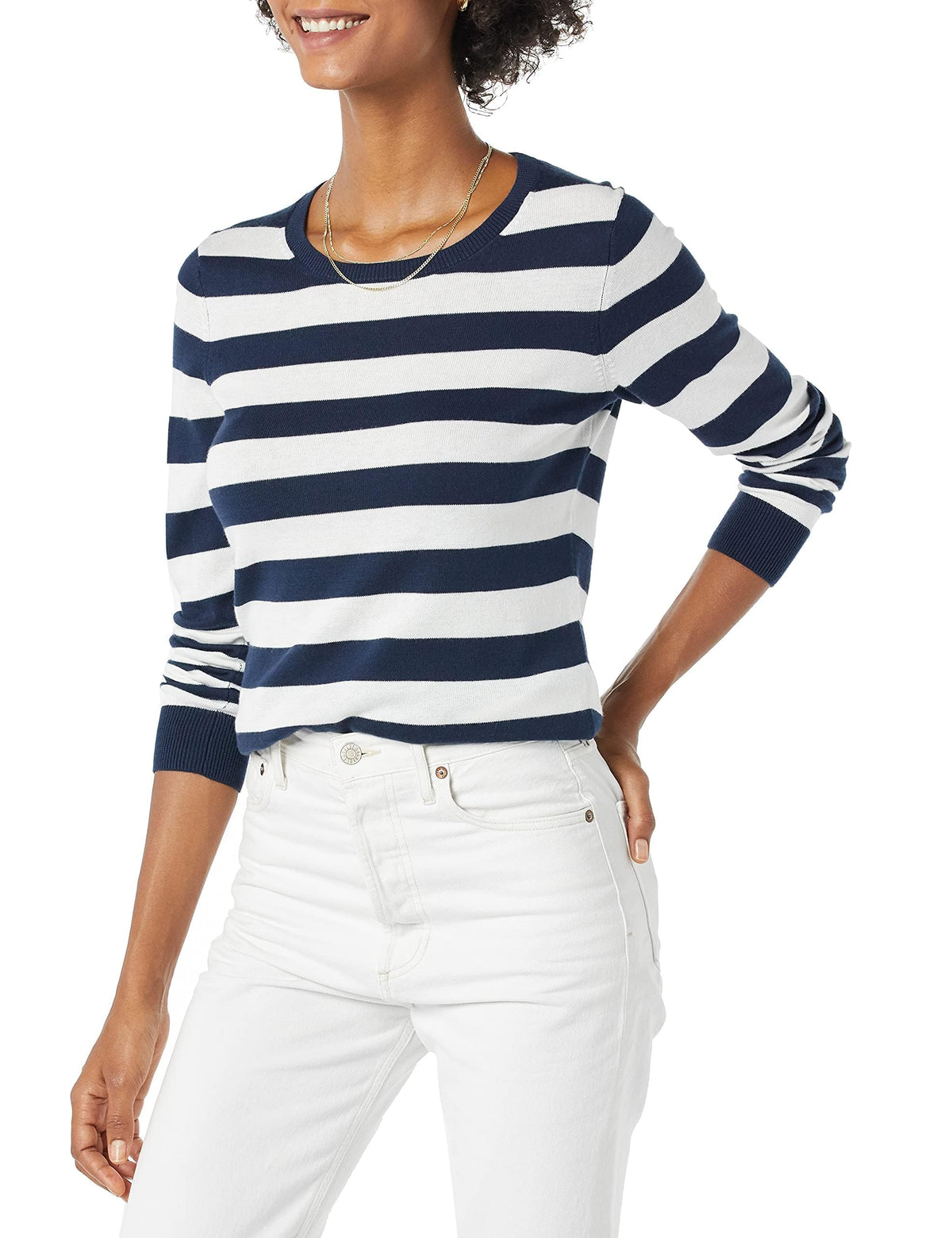 Amazon Essentials Women's Long-Sleeve Lightweight Crewneck Sweater, Flattering (Available in Plus Size)