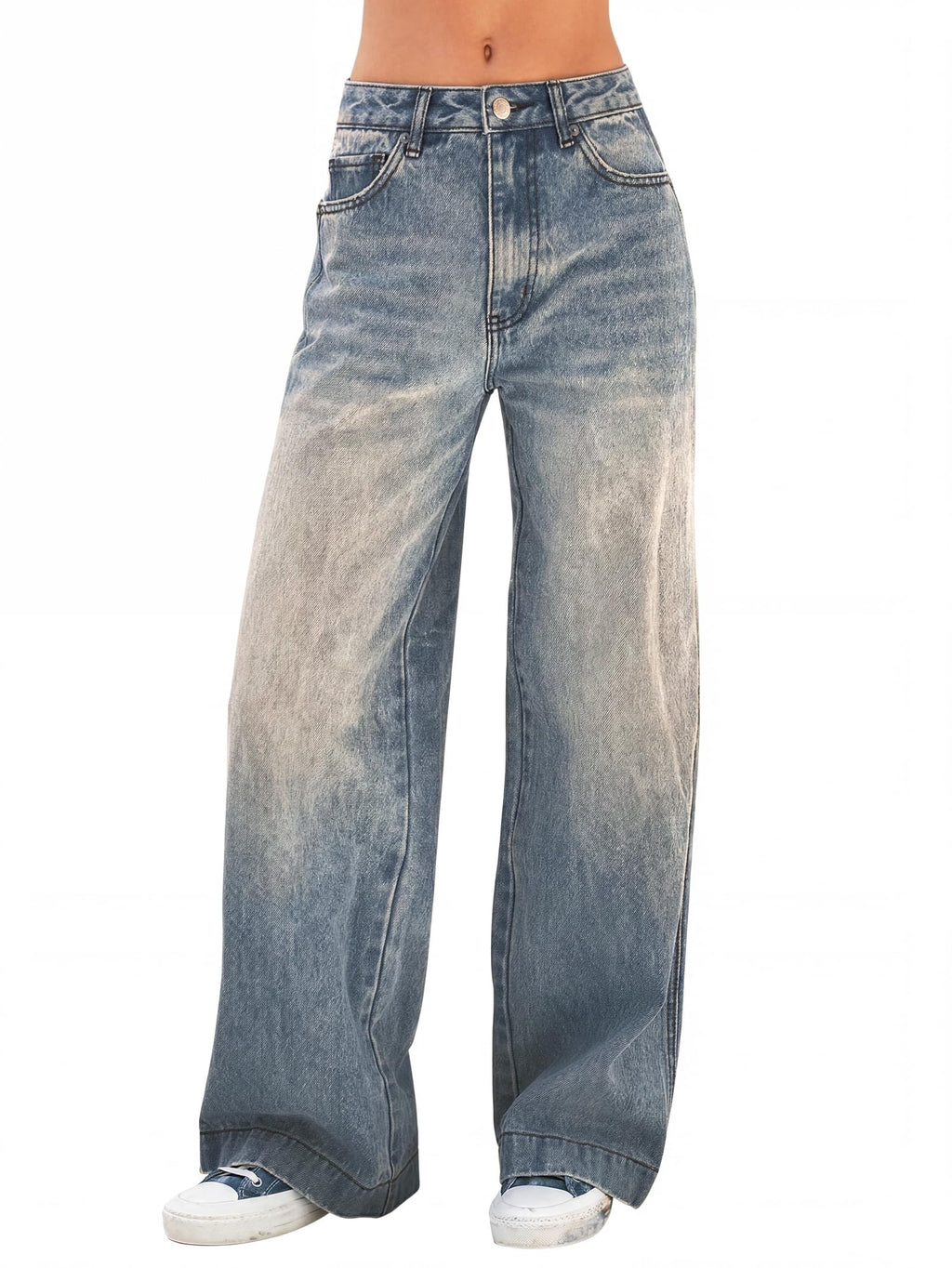 EMMIOL Women 2026 Wide Leg Jeans High Waist Stretchy Baggy Denim Pants
