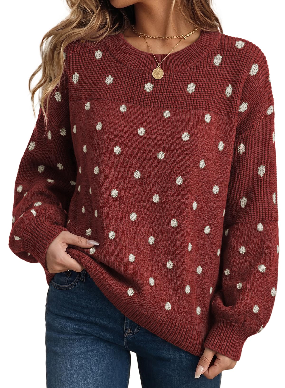 Dokotoo Women's Oversized Long Sleeve Crewneck Pullover Sweaters
