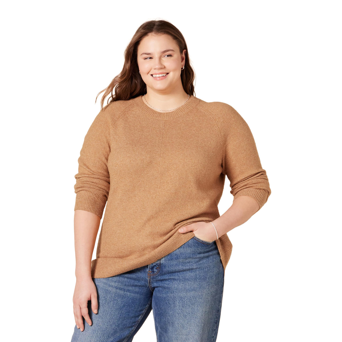 Amazon Essentials Women's Regular-Fit Soft Touch Crewneck Long-Sleeve Sweater