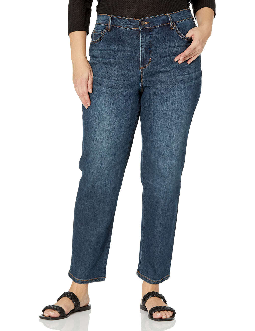 Gloria Vanderbilt Womens Amanda Classic High Rise Tapered Jean Plus Size