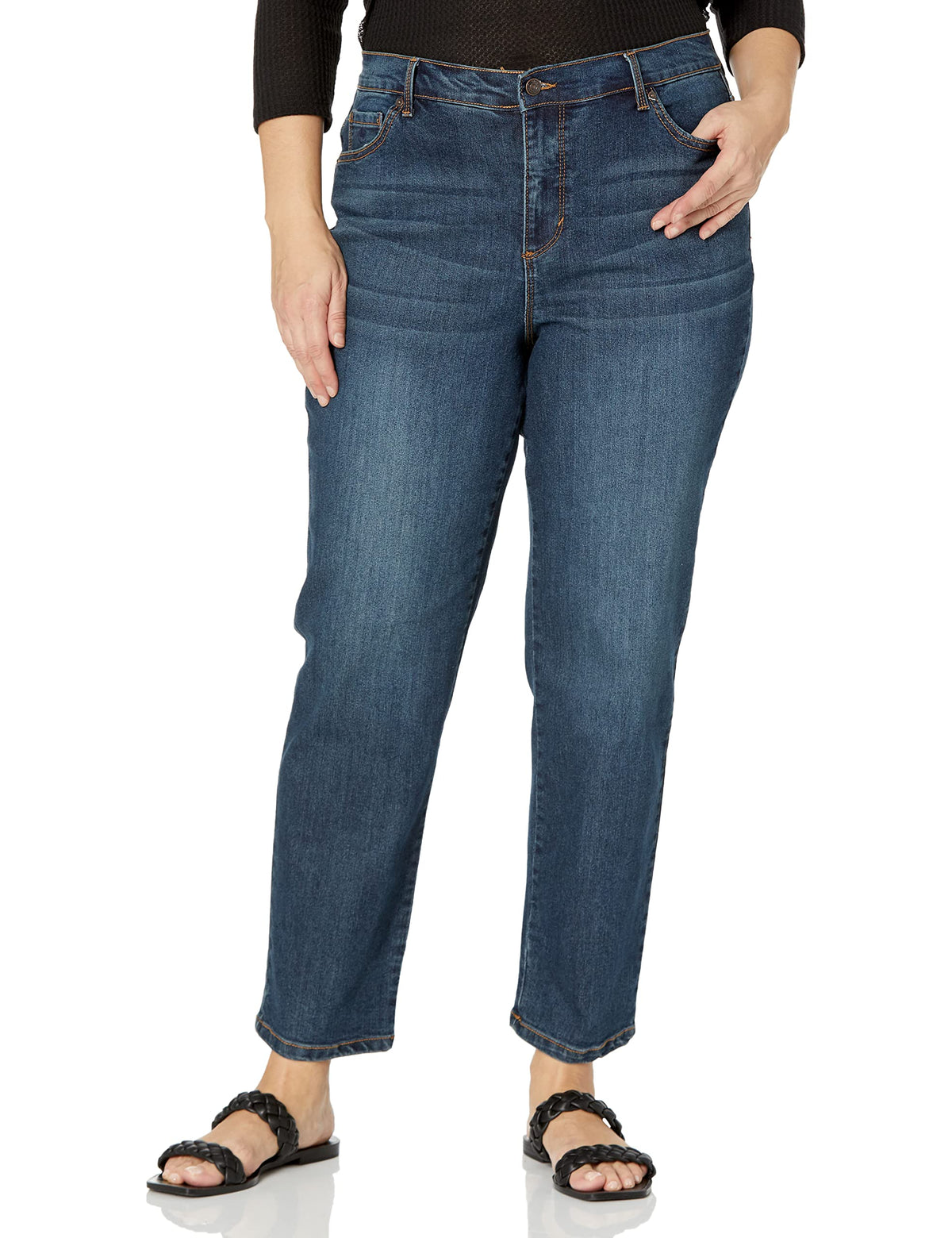 Gloria Vanderbilt Womens Amanda Classic High Rise Tapered Jean Plus Size