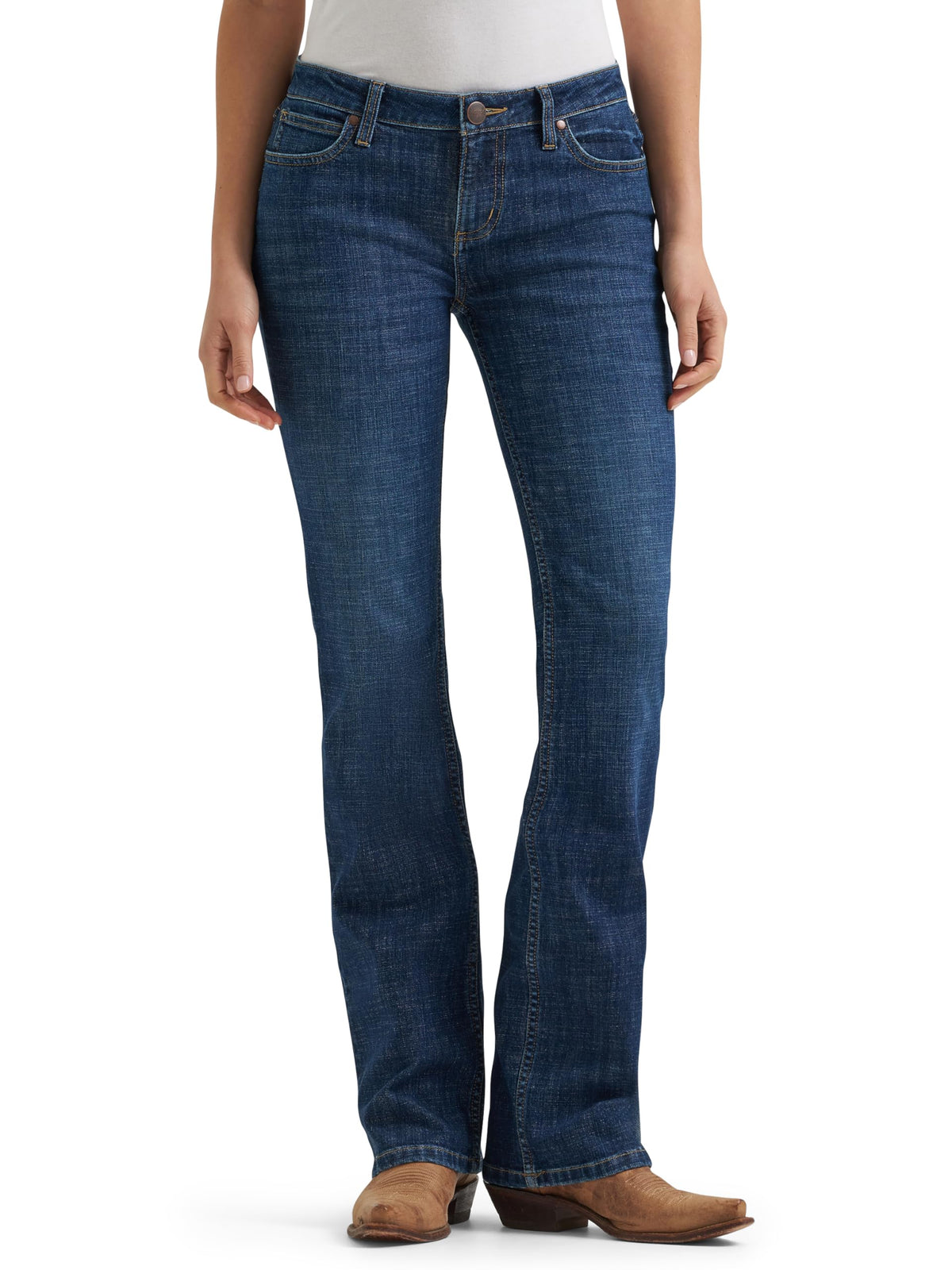 Wrangler Women's Western Mid Rise Stretch Boot Cut Jean