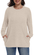 OLRIK Womens Plus Size Sweater Tunic Casual Lightweight Top Fall Fashion