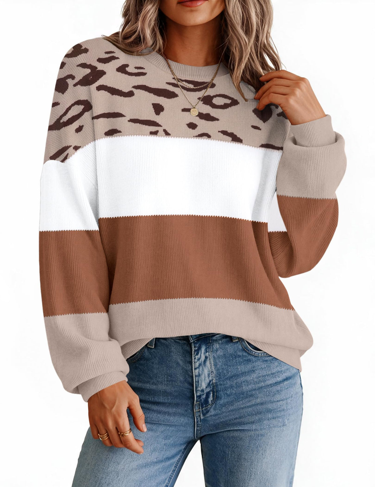 Zeagoo Oversized Sweater for Women 2026 Crewneck Long Sleeve Fall Clothes