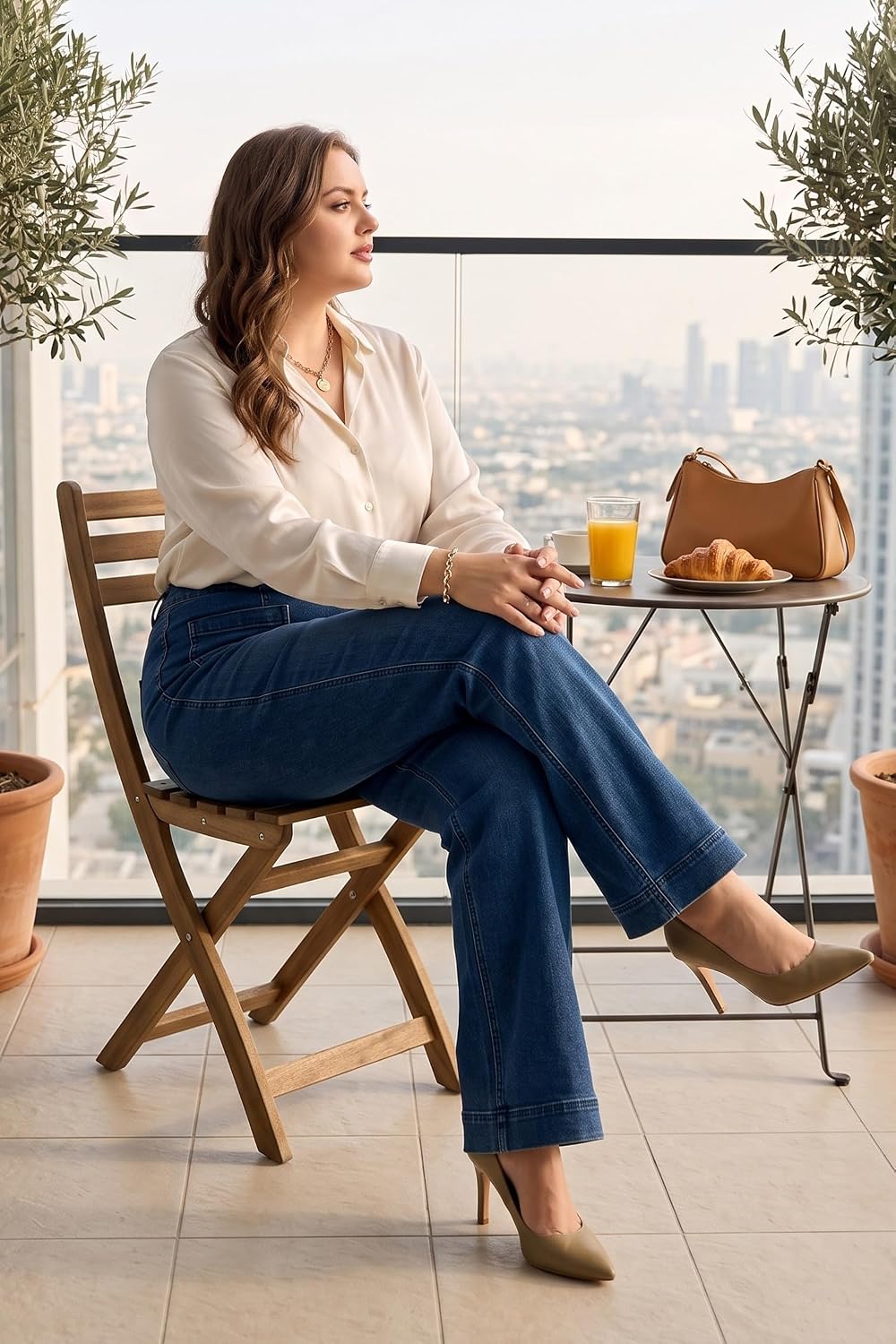 Eytino Plus Size Jeans for Curvy Women High Waisted Denim Pants