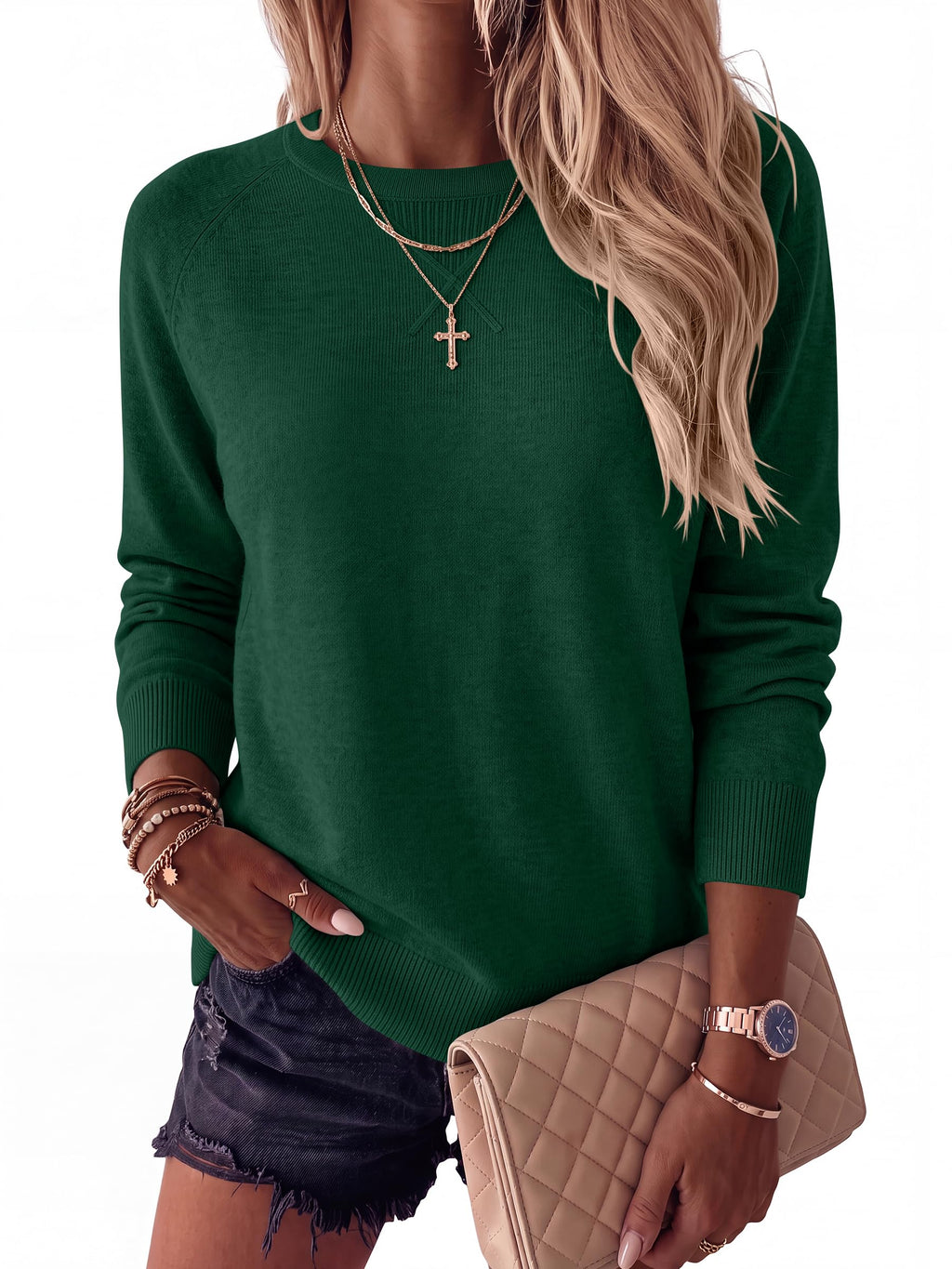 ANRABESS Sweater for Women Lightweight Knit Fall Pullover
