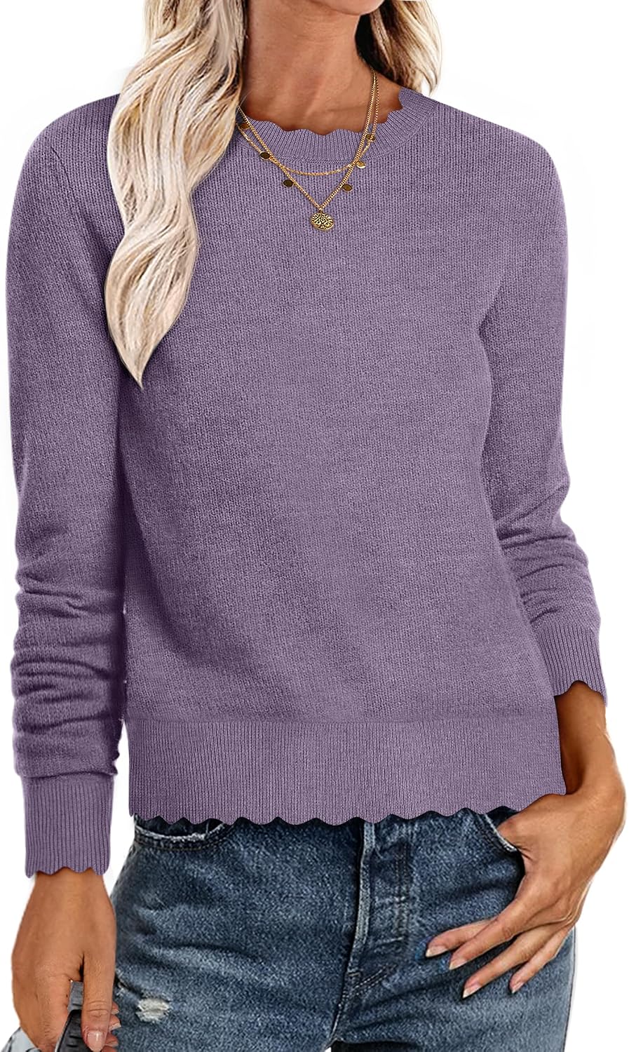 ANRABESS Sweaters for Women Fall Loose Fit Lightweight