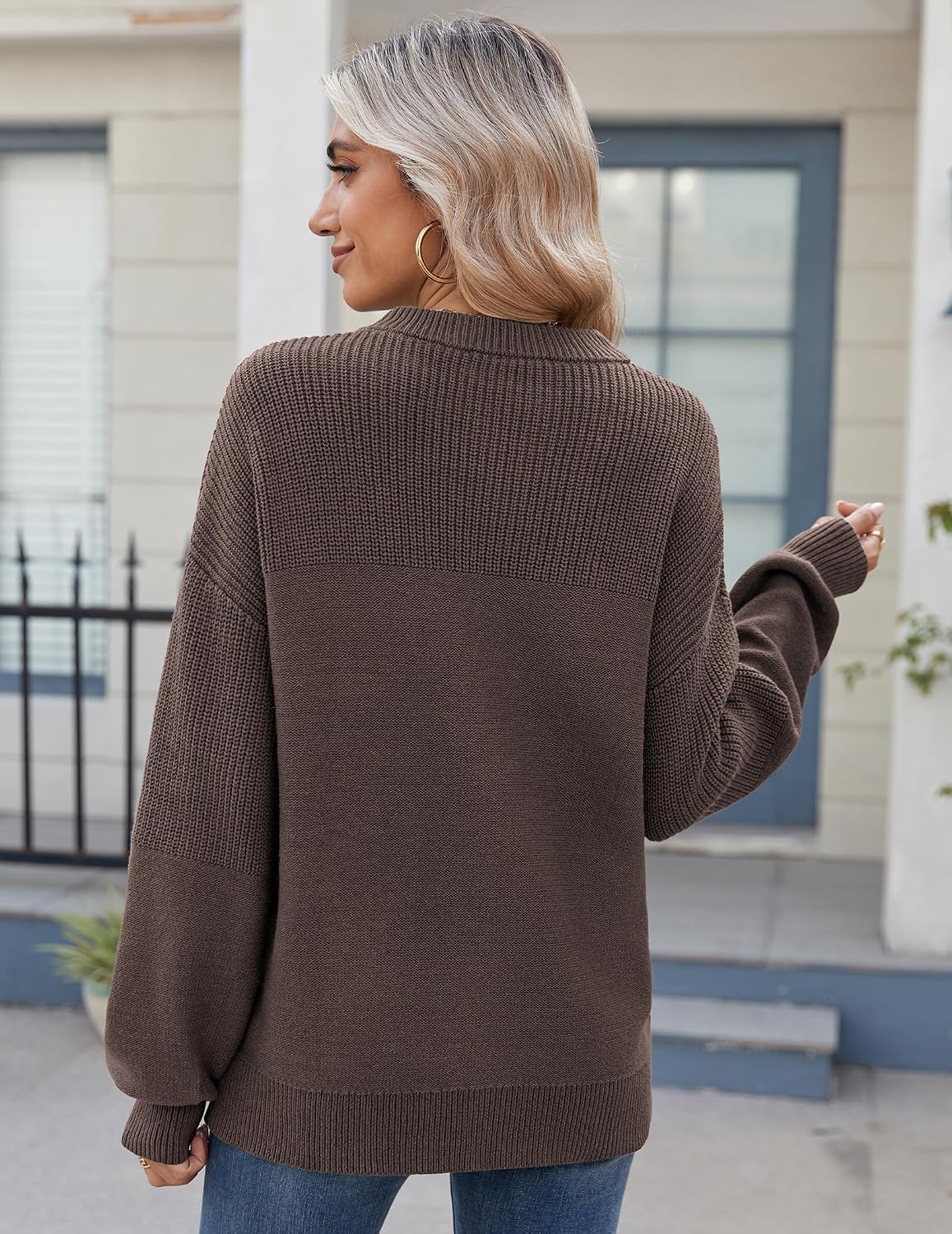 Zeagoo Sweaters for Women Cotton Loose Fit Chunky Knit Casual Fall Outfits