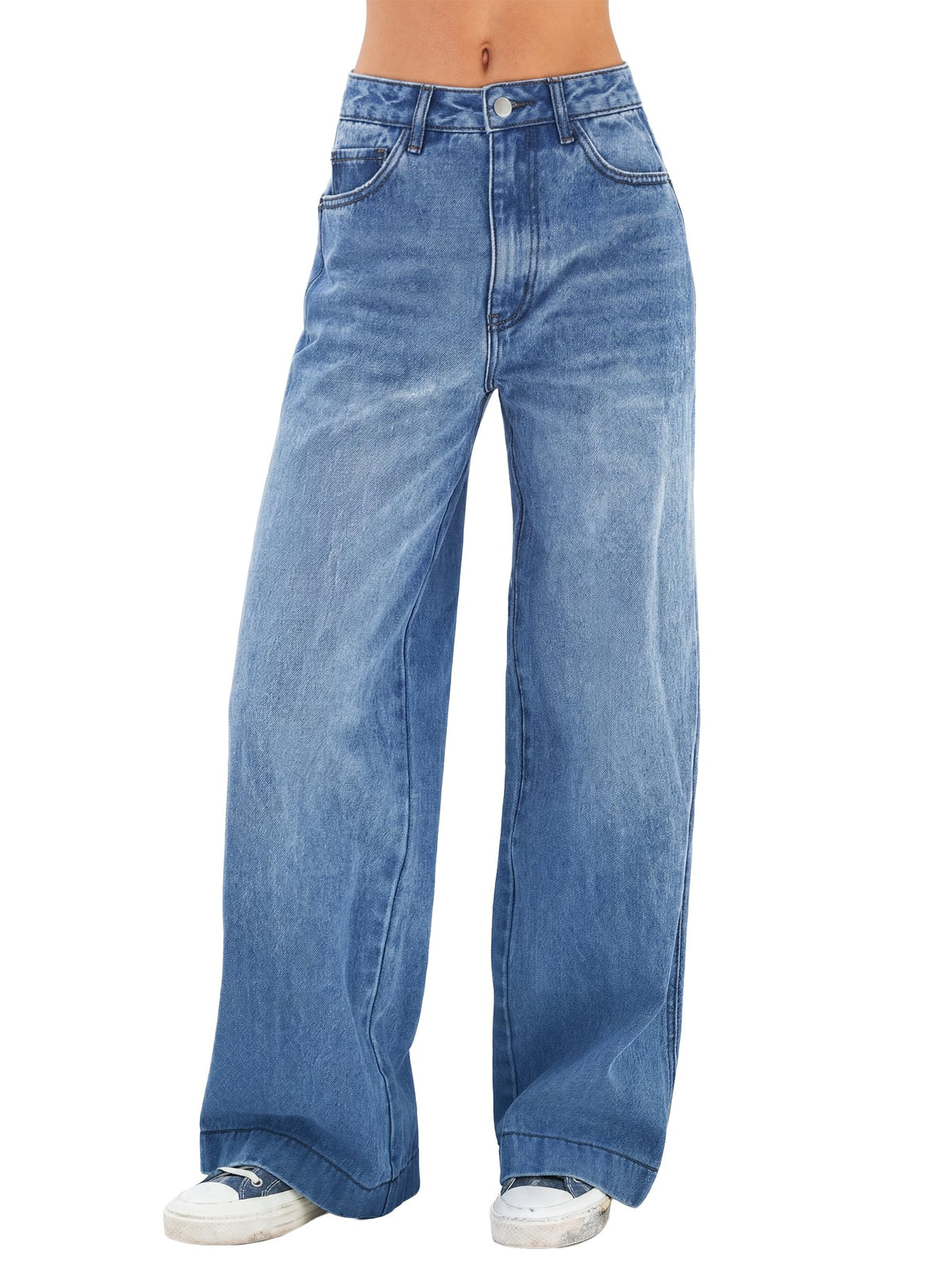 EMMIOL Women 2026 Wide Leg Jeans High Waist Stretchy Baggy Denim Pants