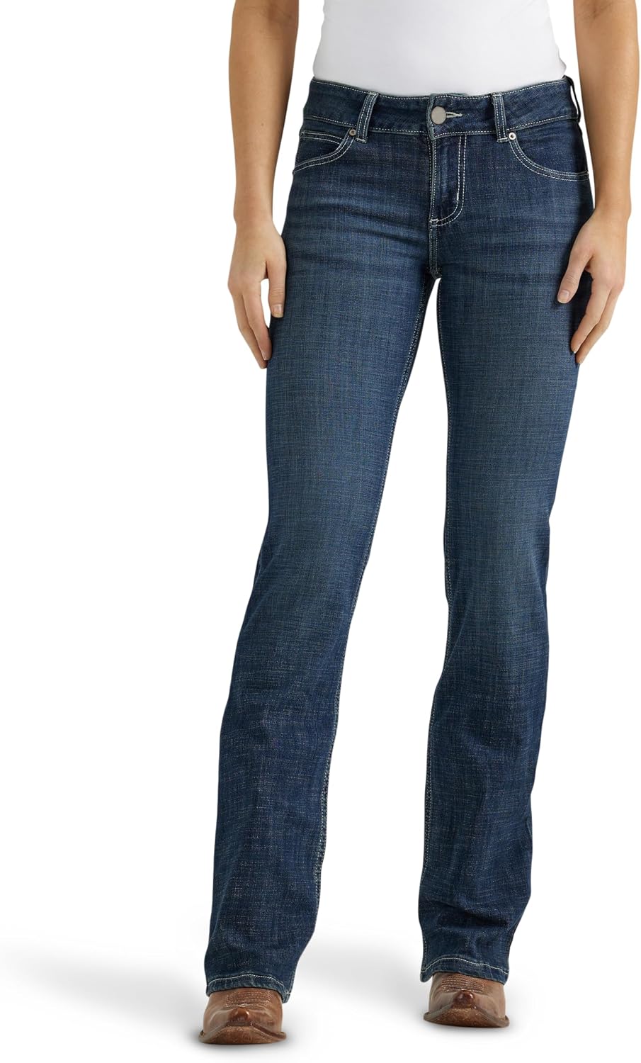 Wrangler Women's Western Mid Rise Stretch Boot Cut Jean