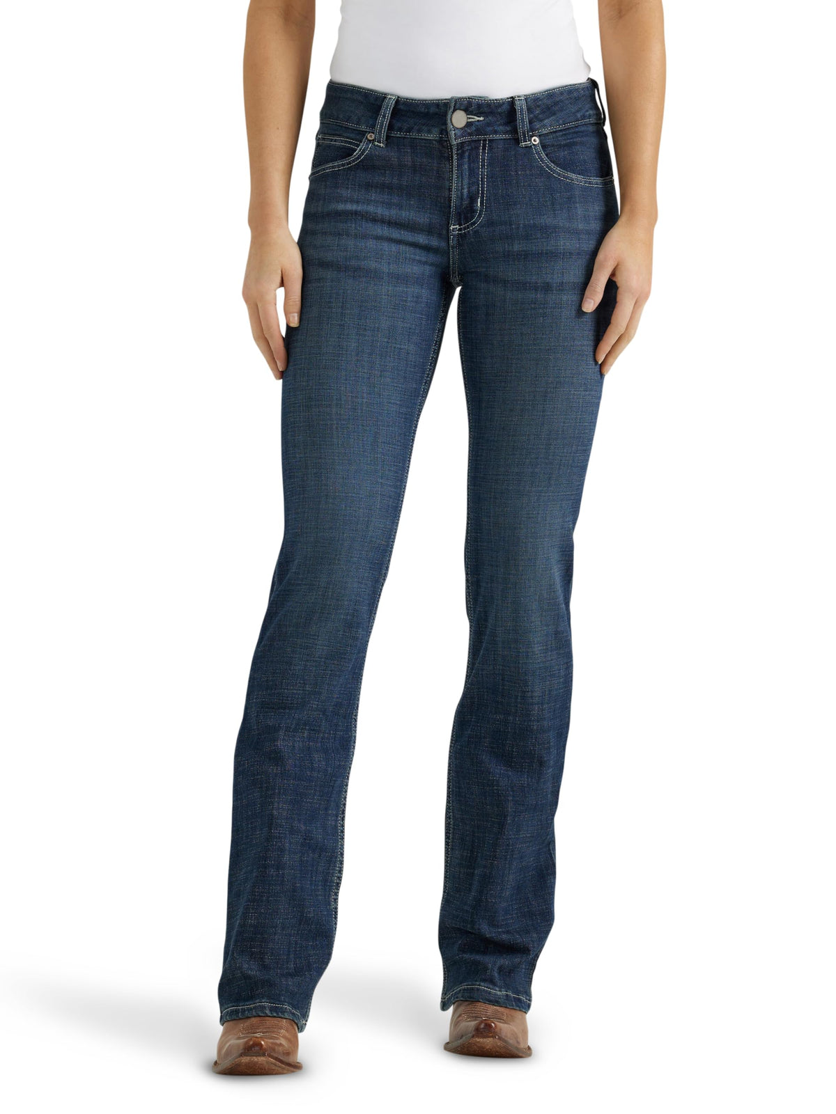 Wrangler Women's Western Mid Rise Stretch Boot Cut Jean