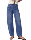 luvamia Barrel Jeans Women Baggy High Waisted Stretchy Ankle Denim Pants