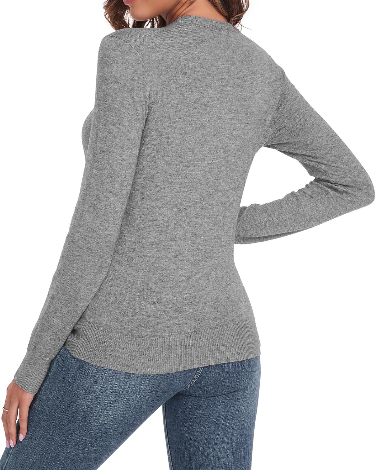 QUALFORT Women's Sweater Lightweight Long Sleeve Pullover