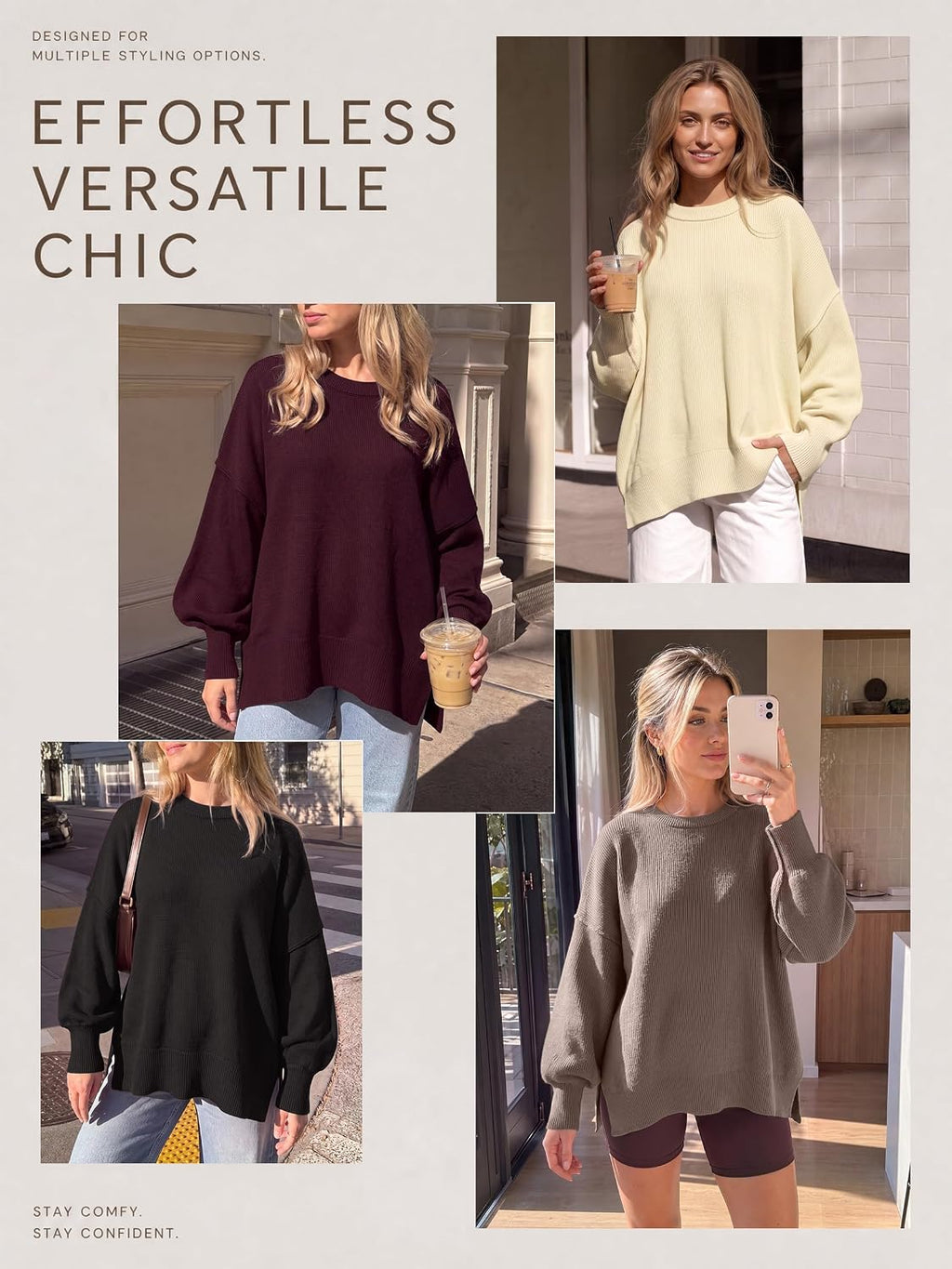 LILLUSORY Oversized Sweaters for Women 2026 Fall Fashion Outfits Clothes