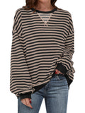 ANRABESS Women’s Striped Oversized Sweatshirts