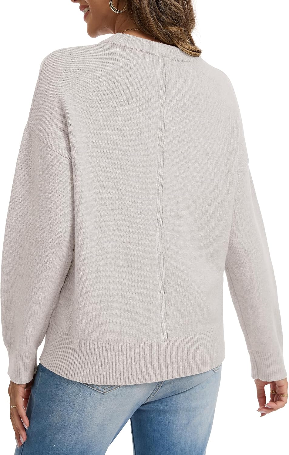 Oversized Sweaters for Women Cashmere Crewneck Pullover Sweater