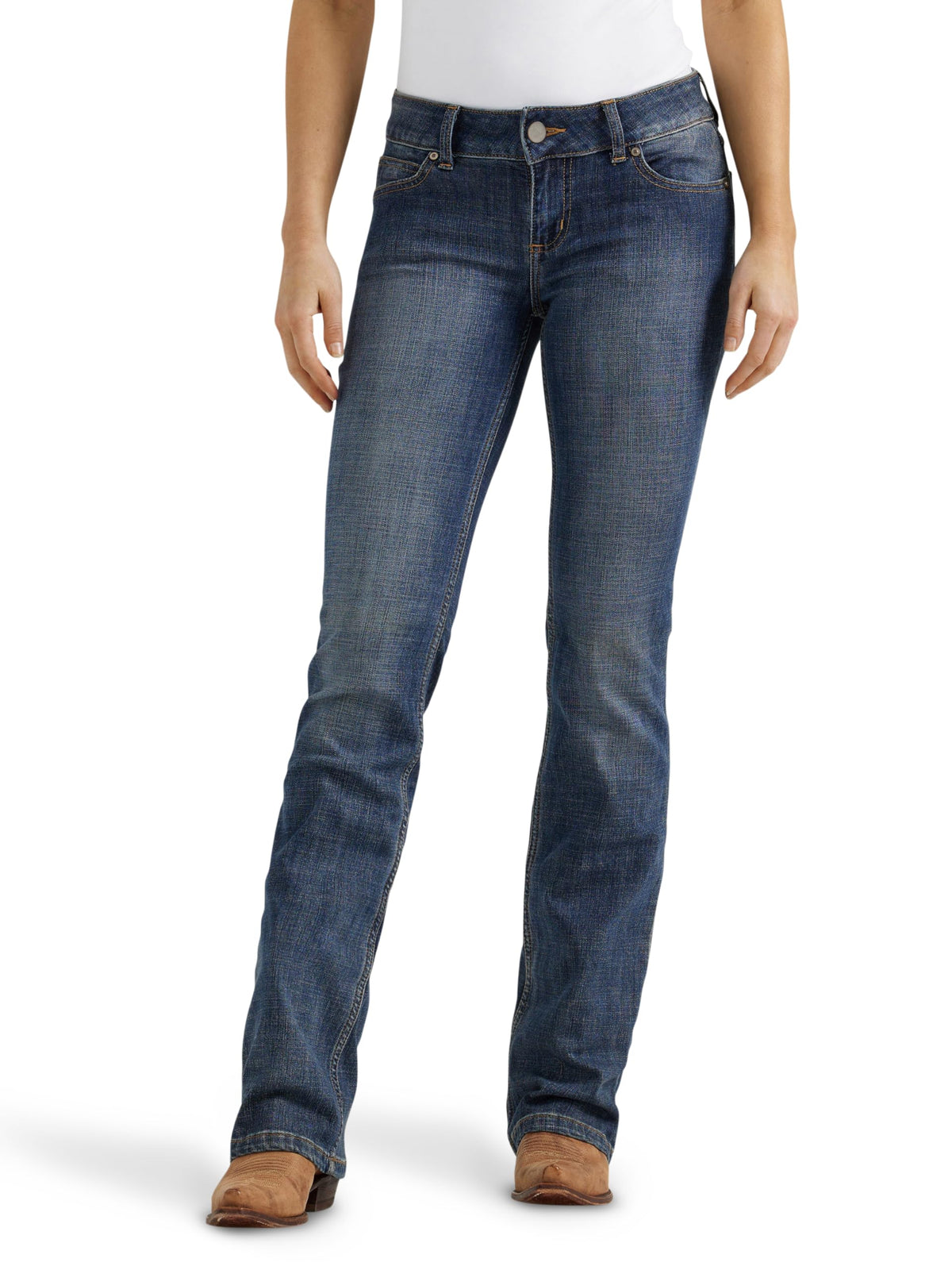 Wrangler Women's Western Mid Rise Stretch Boot Cut Jean