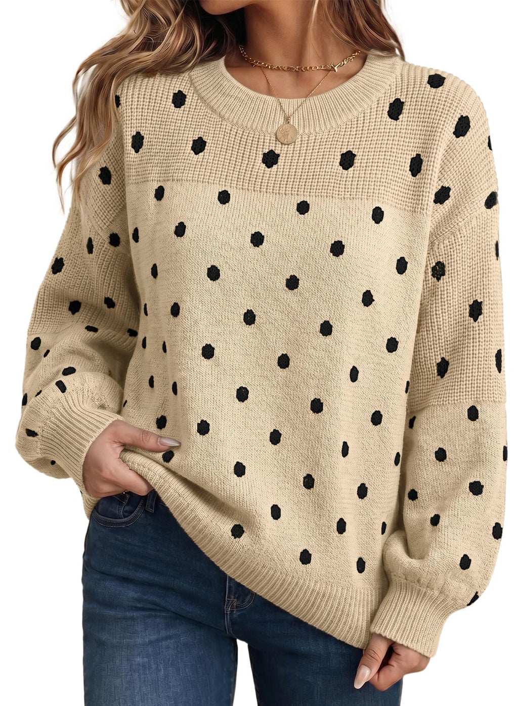 Dokotoo Women's Oversized Long Sleeve Crewneck Pullover Sweaters