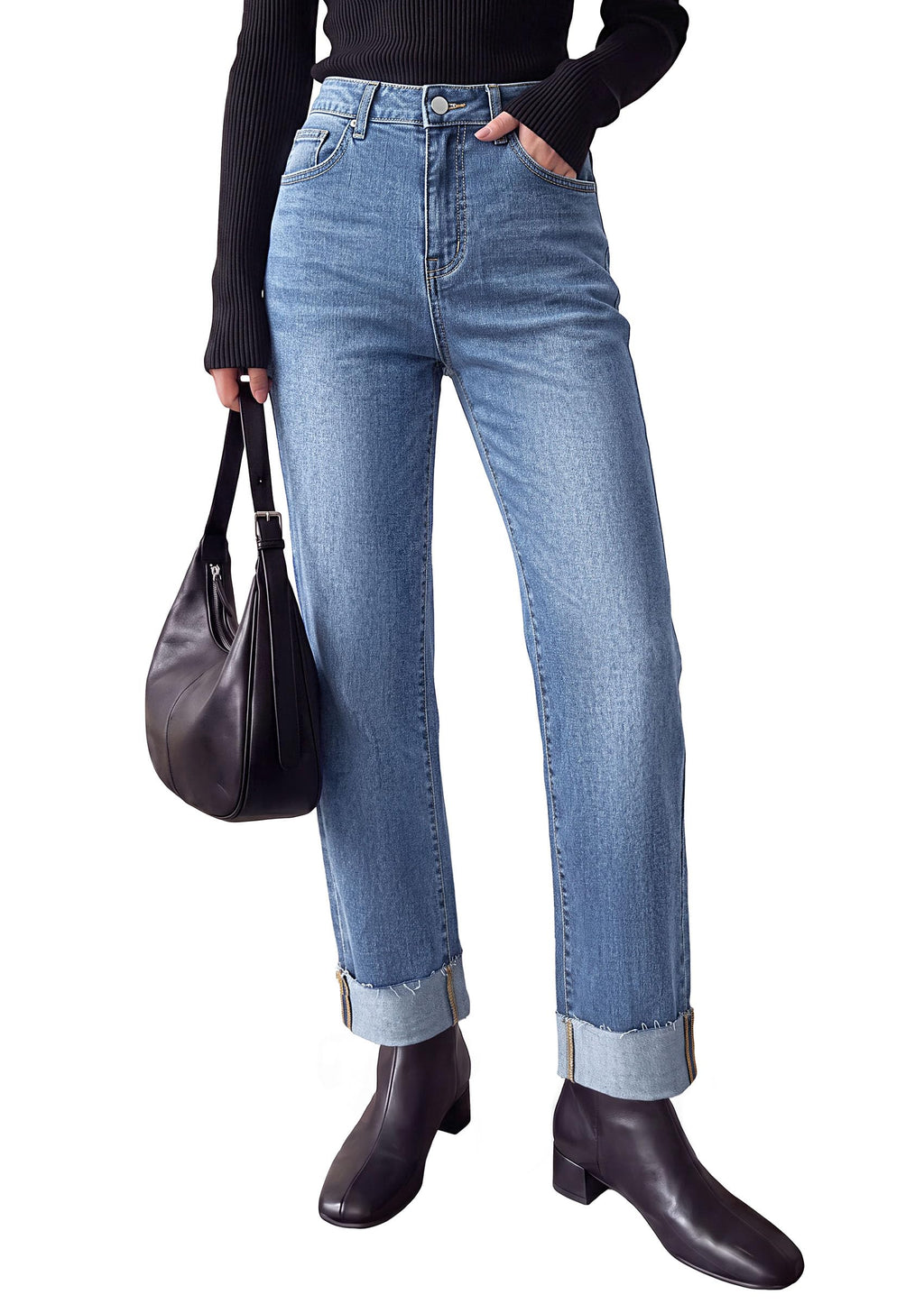 PRETTYGARDEN Women's Baggy Denim Jeans Wide Leg Pants