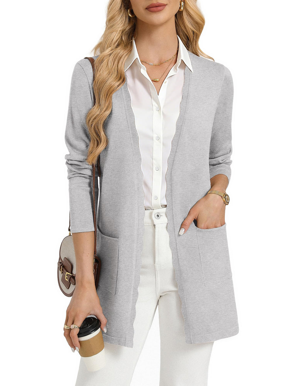 GRACE KARIN Long Cardigan Sweaters for Women Business Casual Fall Outfits