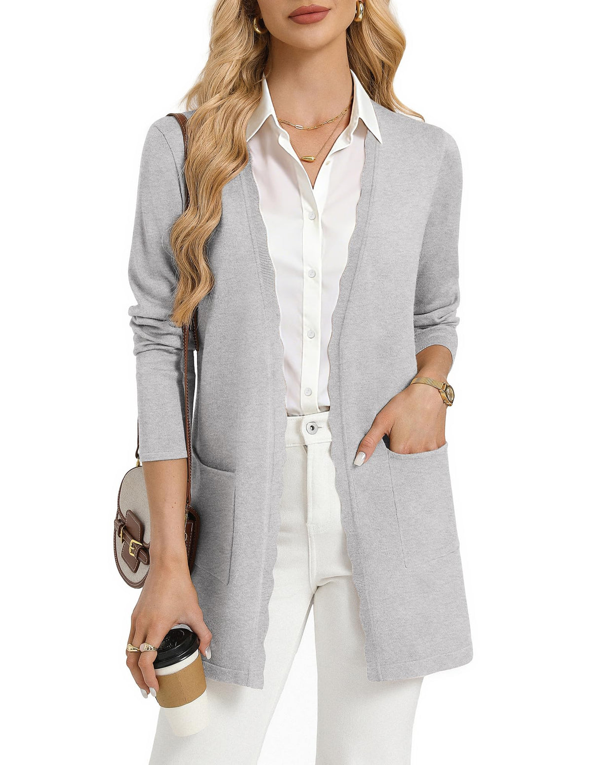 GRACE KARIN Long Cardigan Sweaters for Women Business Casual Fall Outfits