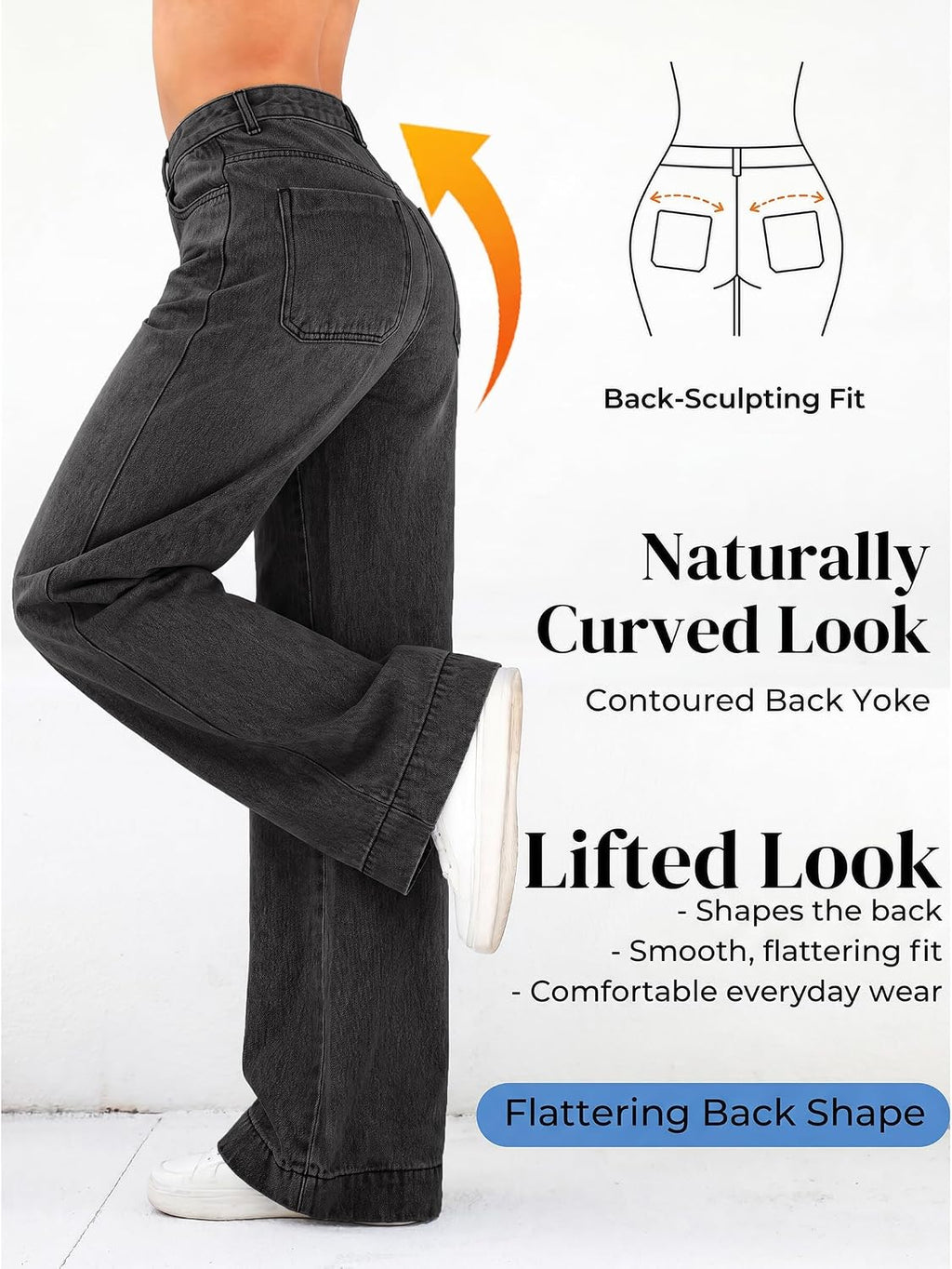 EMMIOL Women 2026 Wide Leg Jeans High Waist Stretchy Baggy Denim Pants