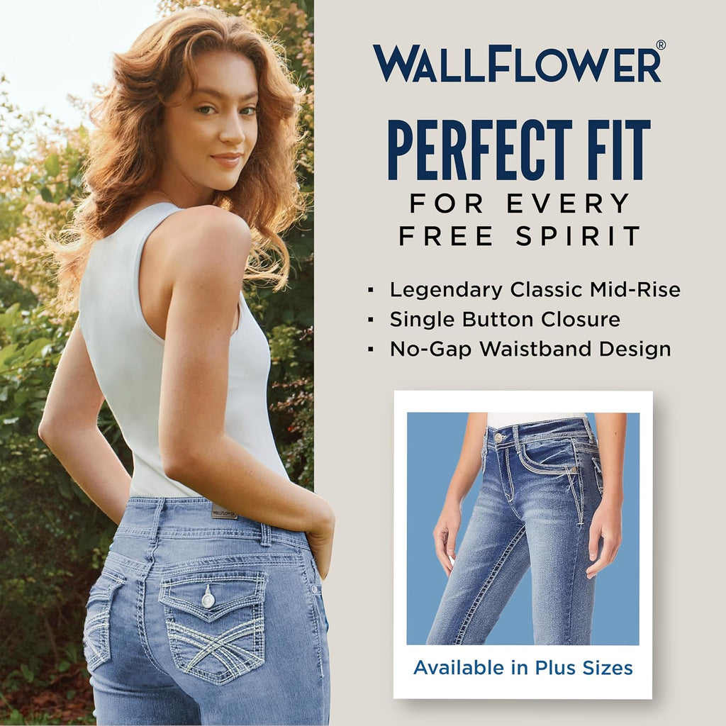 WallFlower Legendary Bootcut Jeans for Women, Size 0 to 24