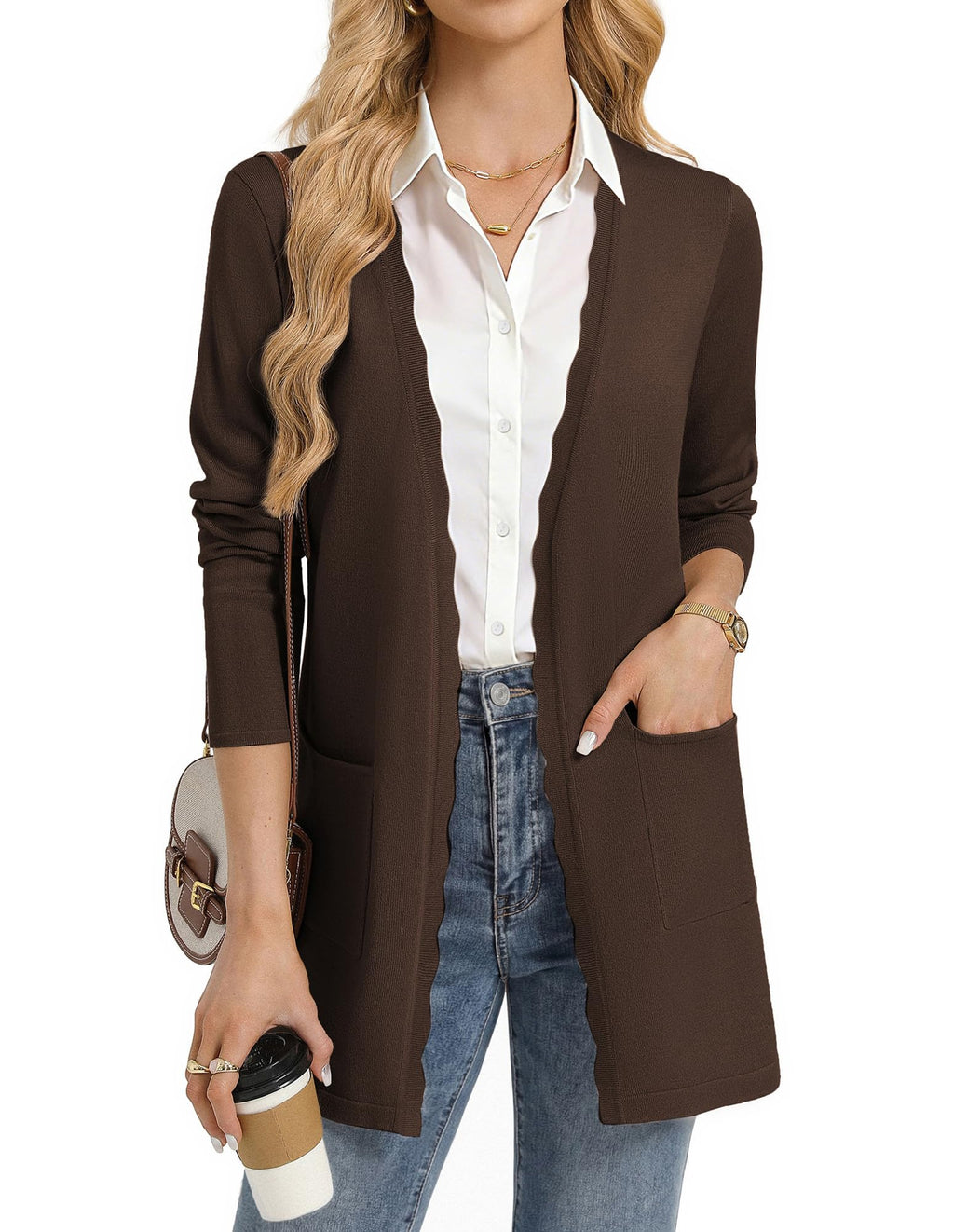 GRACE KARIN Long Cardigan Sweaters for Women Business Casual Fall Outfits