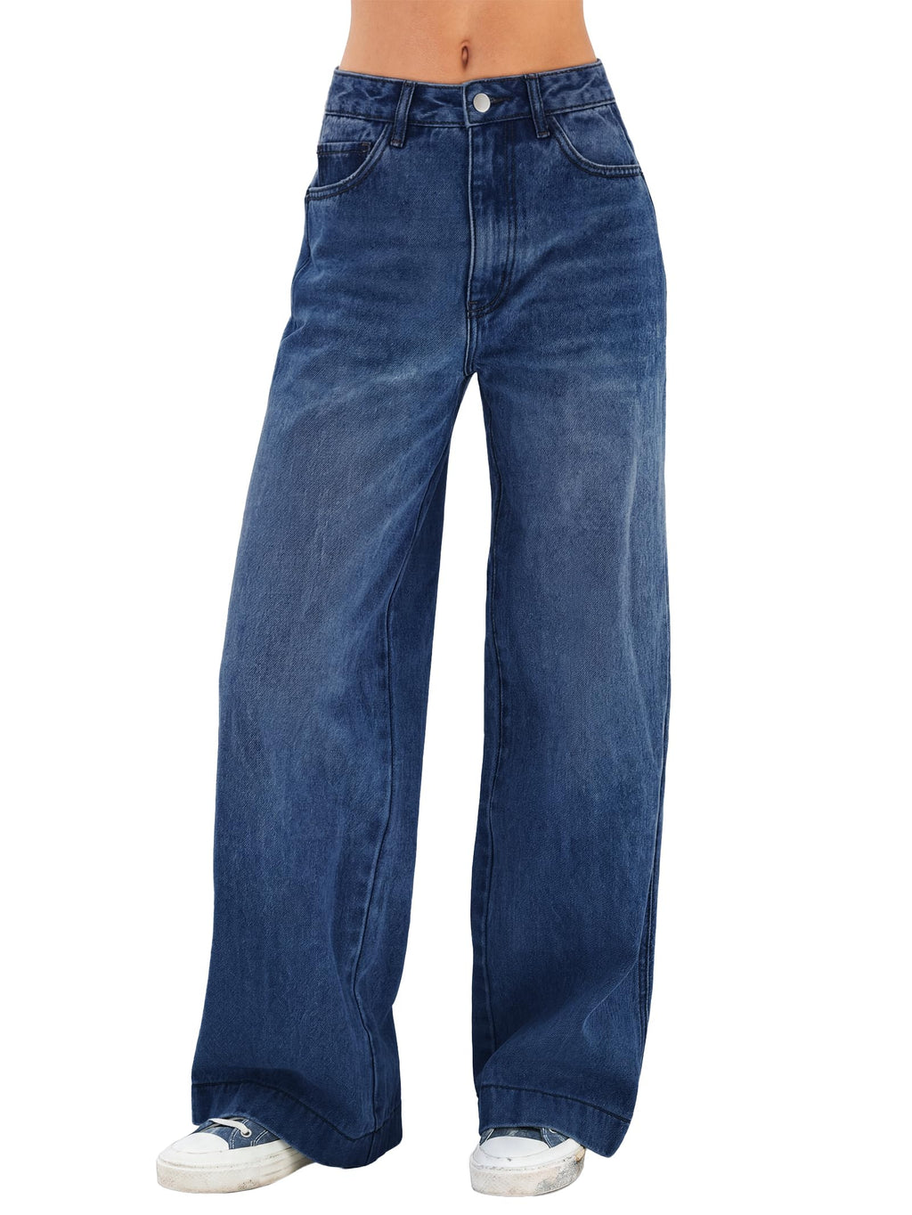 EMMIOL Women 2026 Wide Leg Jeans High Waist Stretchy Baggy Denim Pants