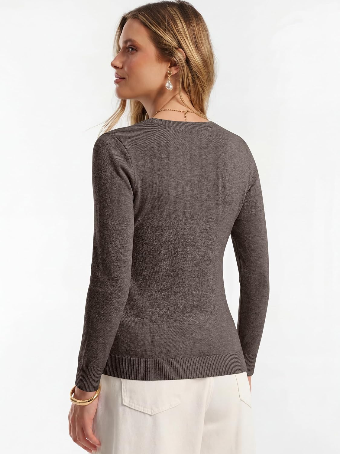 ANRABESS Women’s Long Sleeve Lightweight Slim Fitted Sweaters Top