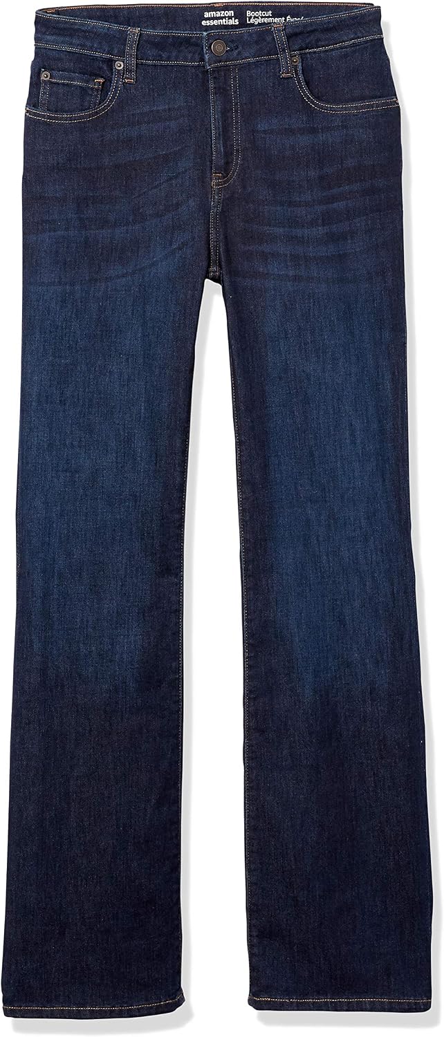 Amazon Essentials Women's Mid-Rise Stretchy Slim Bootcut Jeans for Ladies, Flared Leg Pants - Discontinued Colors