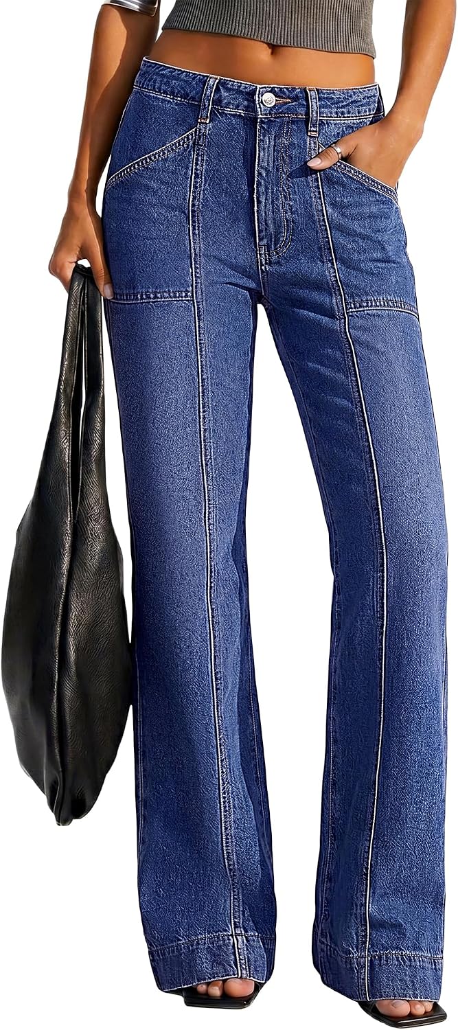 BTFBM Straight Leg Jeans for Women Stretchy Curve Appeal Pants