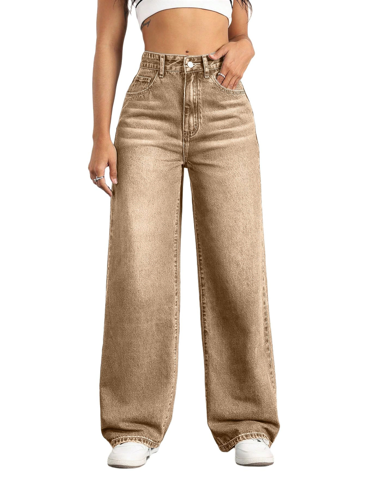 Straight Leg Jeans for Women High Waisted Wide Leg Denim Pants