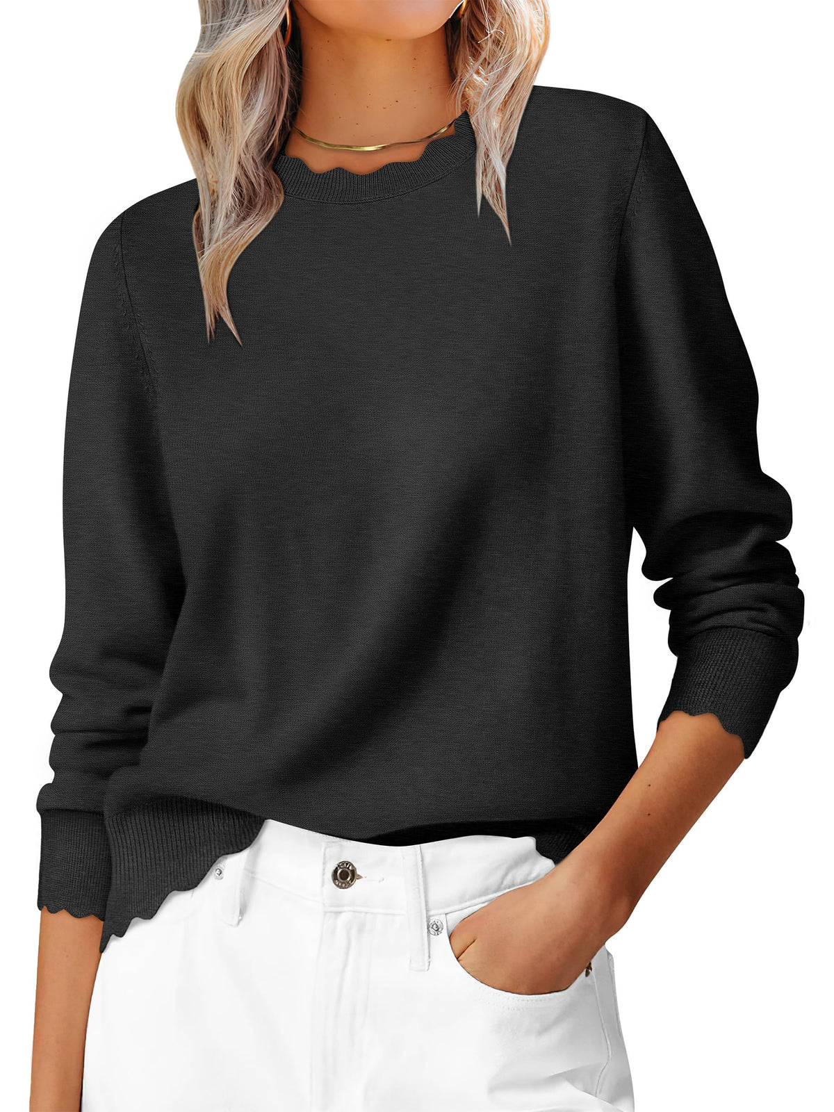 ANRABESS Sweaters for Women Fall Loose Fit Lightweight