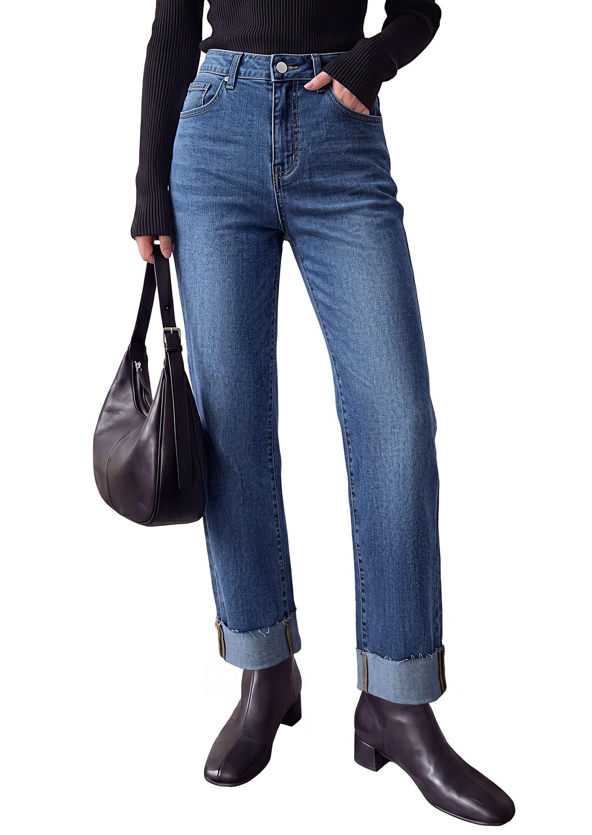 PRETTYGARDEN Women's Baggy Denim Jeans Wide Leg Pants