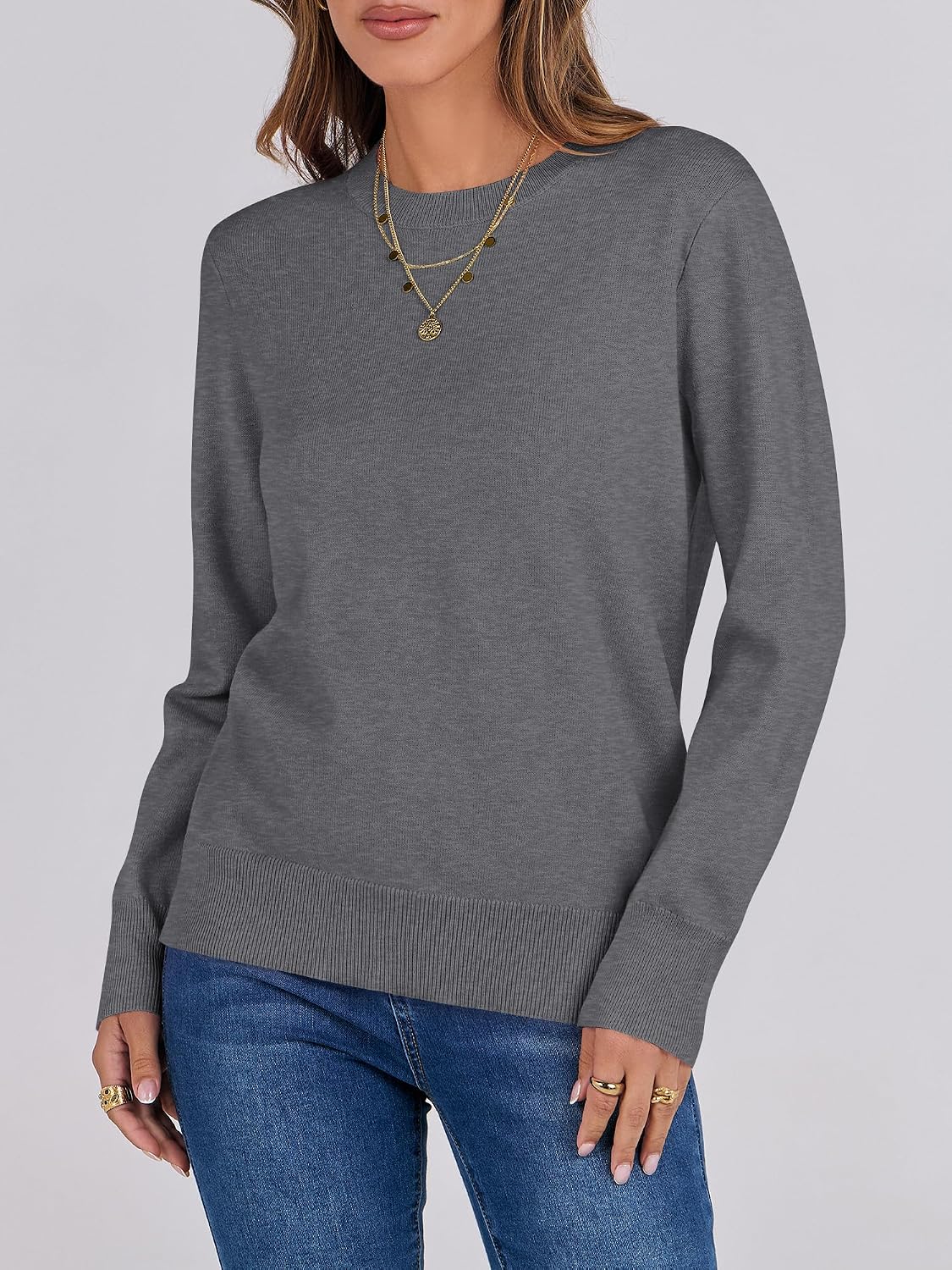 ANRABESS Sweaters for Women Long Sleeve Lightweight Fall Outfits