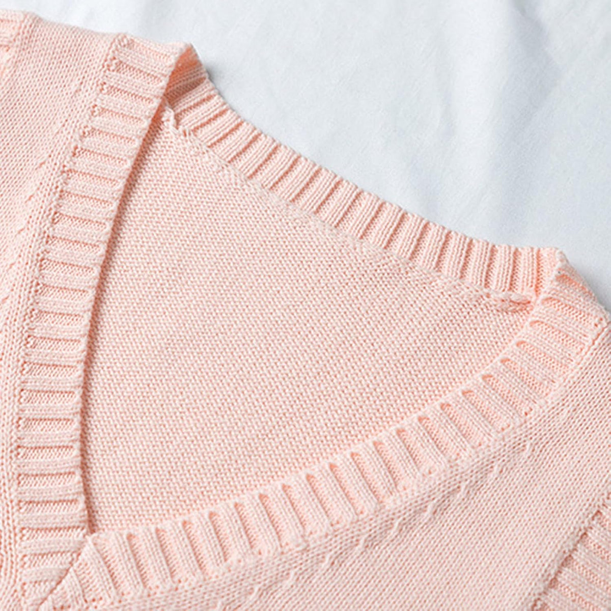Sweater Vest for Women V Neck Sleeveless Ribbed Trim Solid Knit Casual Layering Daily Tank Vest