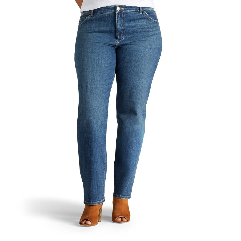 Lee Womens Plus Size Instantly Slims Classic Relaxed Fit Monroe Straight Leg Jean