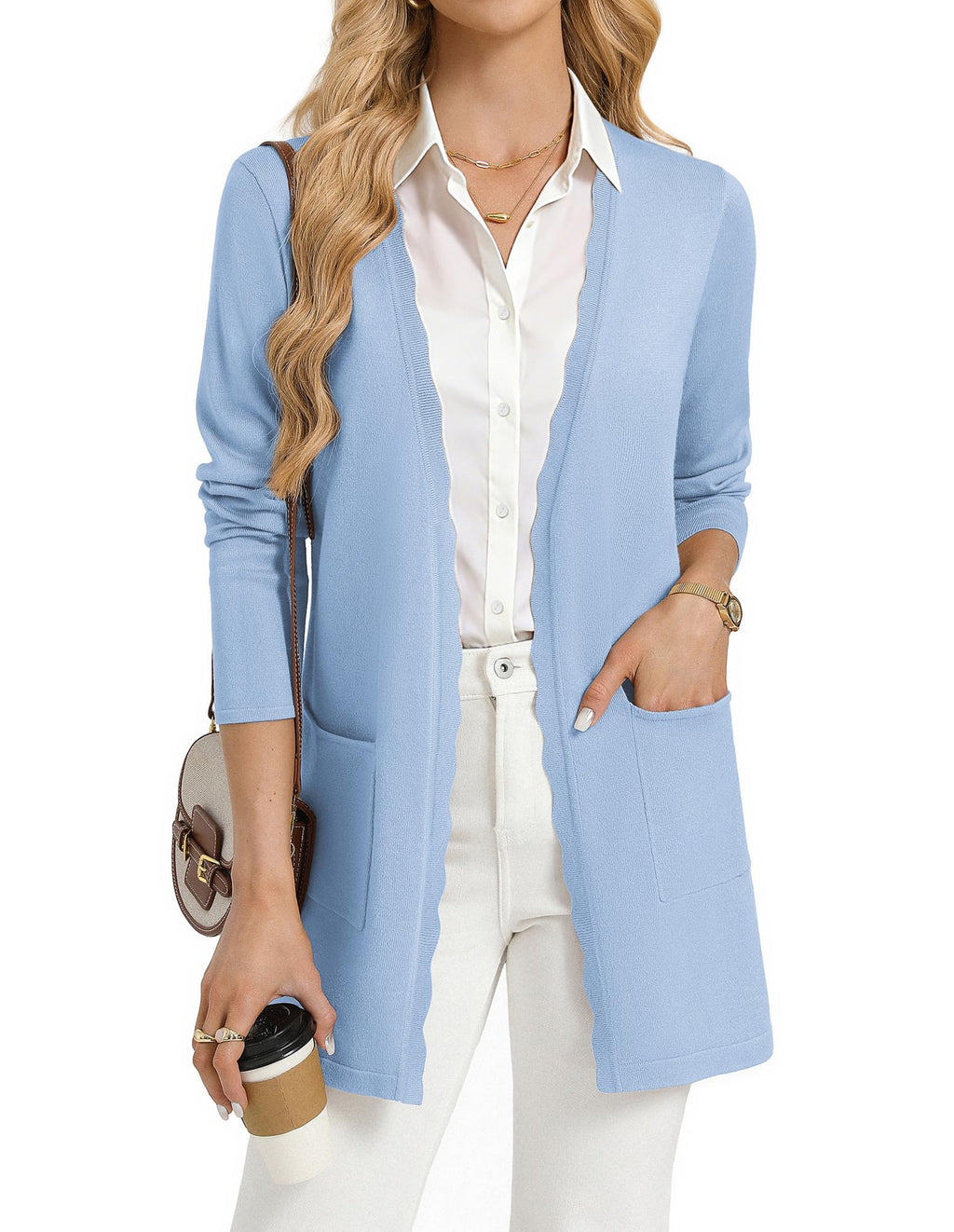 GRACE KARIN Long Cardigan Sweaters for Women Business Casual Fall Outfits