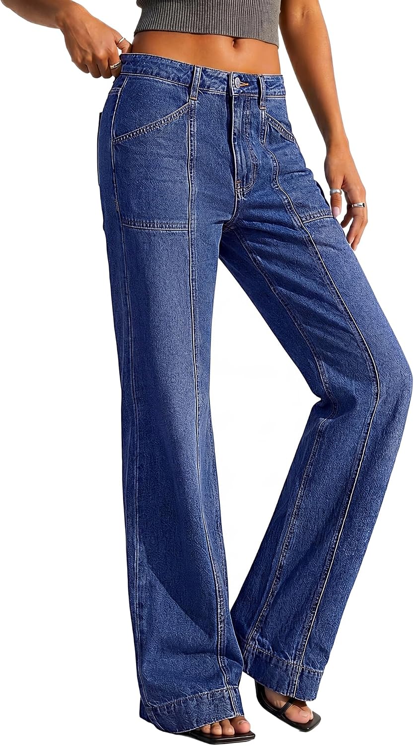 BTFBM Straight Leg Jeans for Women Stretchy Curve Appeal Pants
